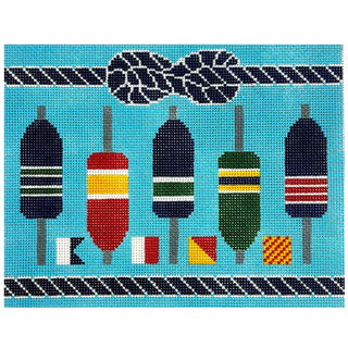 Ahoy Clutch Blue/Front Painted Canvas KCN Designers 
