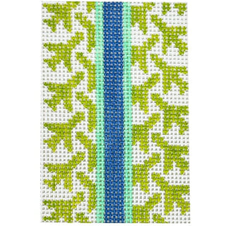 Airplane Houndstooth Mini 2x3   Green Painted Canvas Rachel Barri Designs 
