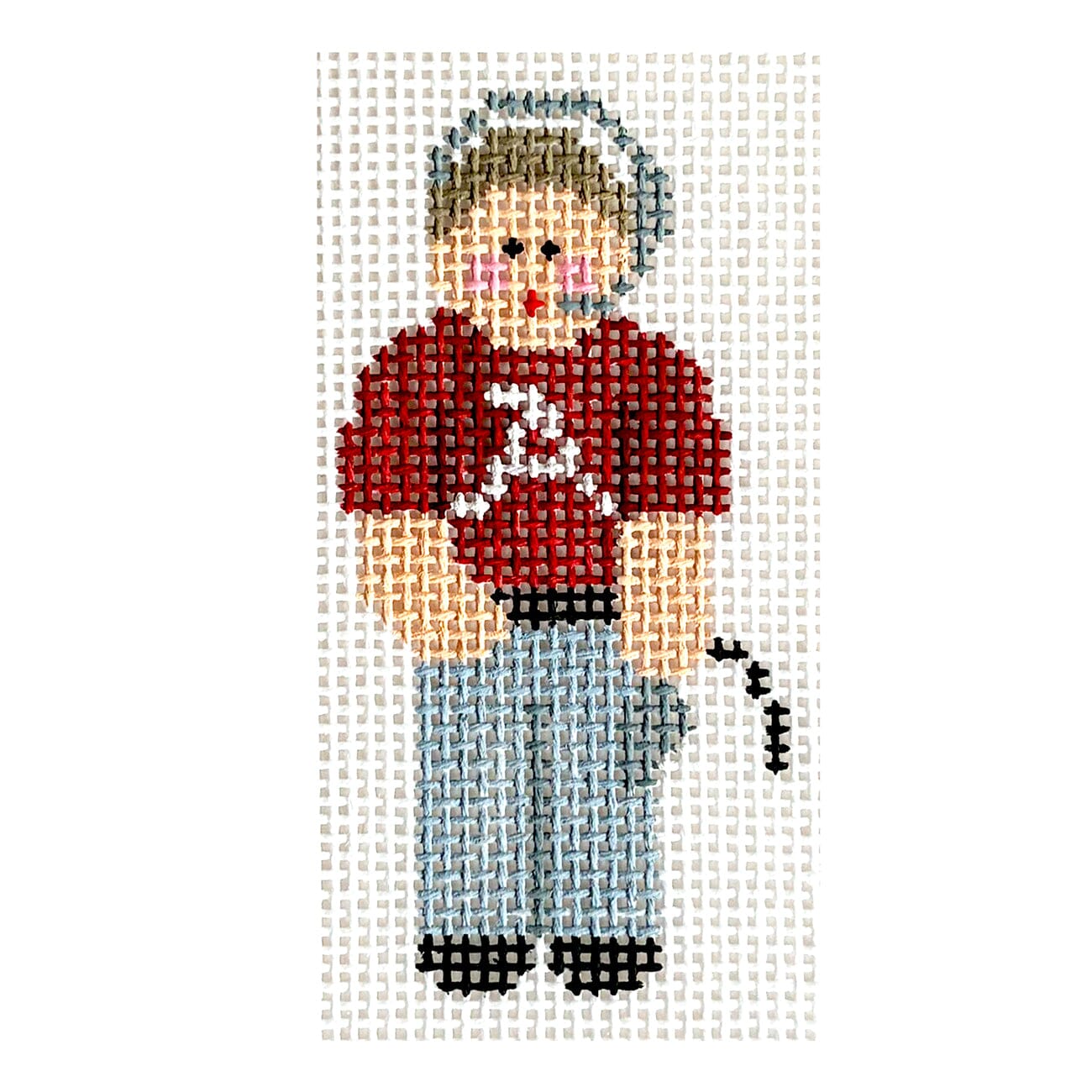 Alabama Coach   Tiny Figures Painted Canvas Kathy Schenkel Designs  - 1