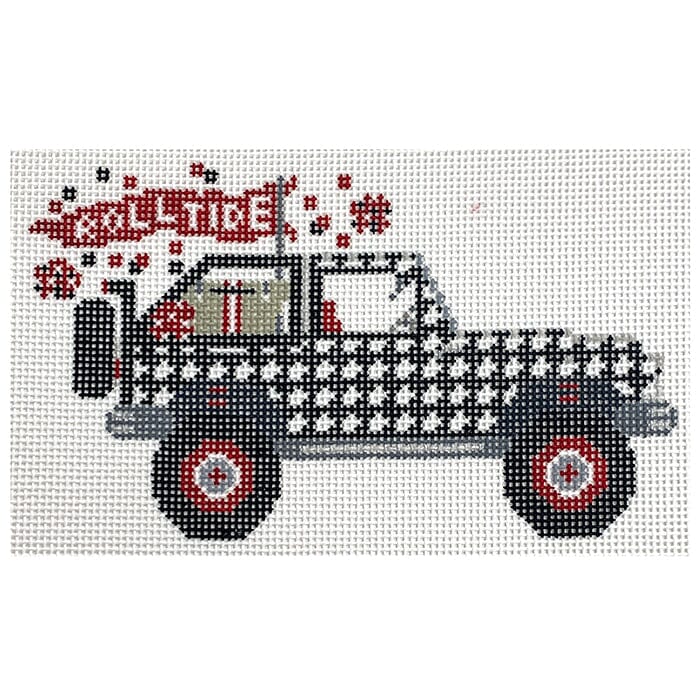 Alabama Tailgate Jeep Painted Canvas Wipstitch Needleworks  - 1