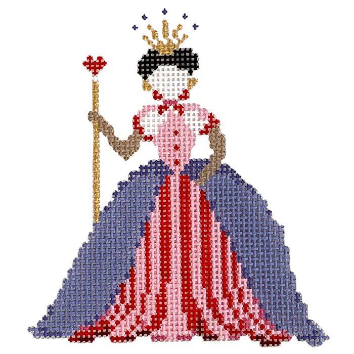 Alice in Technicolor   Queen of Hearts Painted Canvas The Plum Stitchery  - 1