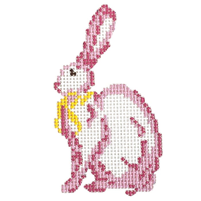 Alice in Technicolor   White Rabbit Painted Canvas The Plum Stitchery  - 1