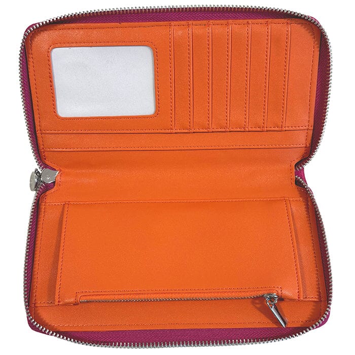 All In Wallet   Hot Pink & Tangerine Leather Goods Rachel Barri Designs 
