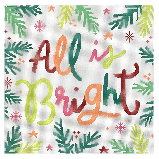 All is Bright Pillow Painted Canvas NDLPT Designs 
