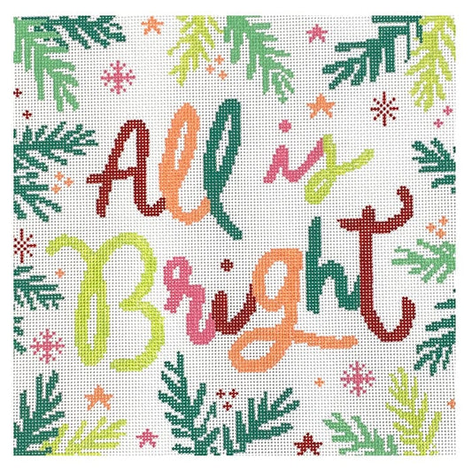 All is Bright Pillow Painted Canvas NDLPT Designs 