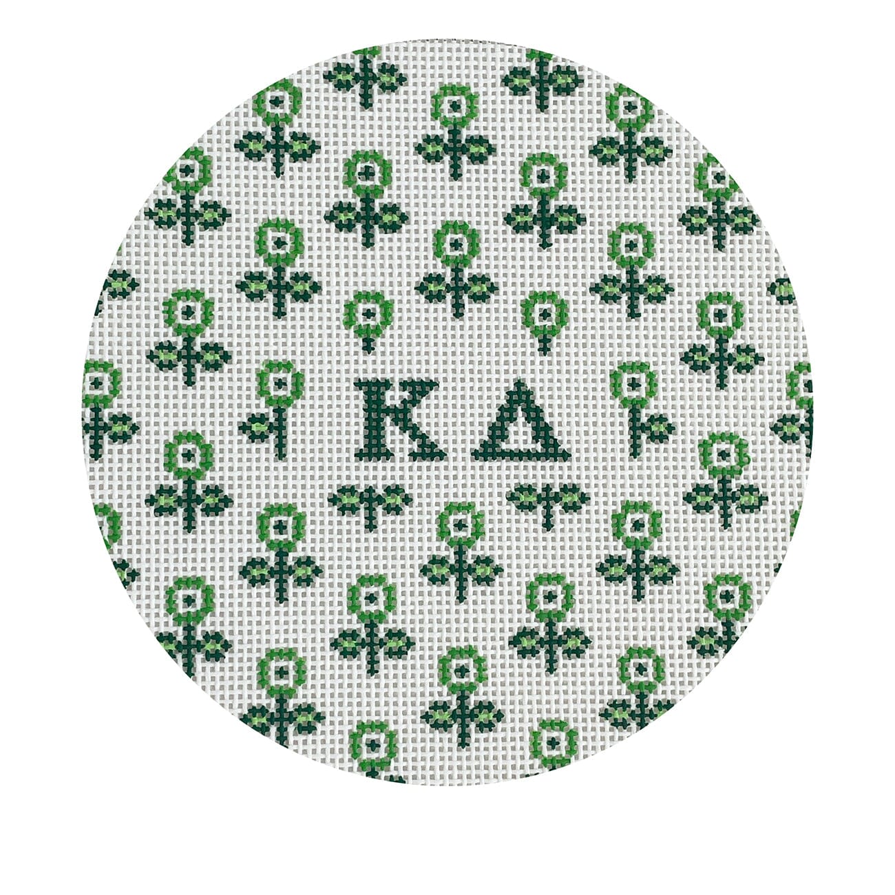 Allover Floral Round   Kappa Delta Painted Canvas Kangaroo Paw Designs  - 1