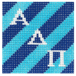 Alpha Delta Pi 2" Stripe Square Painted Canvas Kangaroo Paw Designs 
