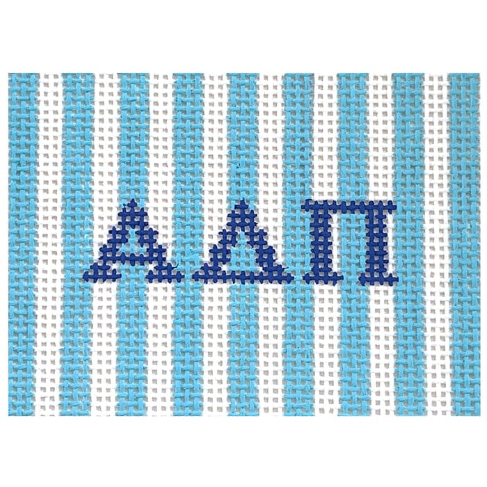 Alpha Delta Pi 2x3 Stripes Insert Painted Canvas Kangaroo Paw Designs 
