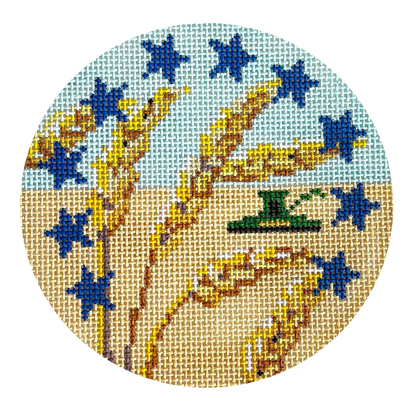 Amber Waves Round Painted Canvas The Gingham Stitchery  - 1