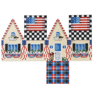 Americana Cottage Printed Canvas Two Sisters Needlepoint 
