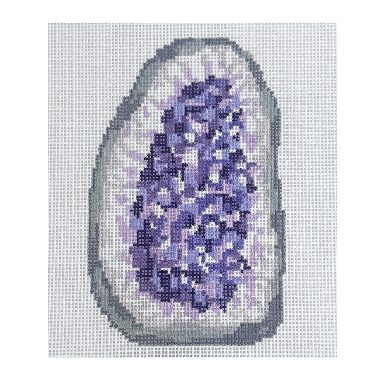 Amethyst Geode Painted Canvas Lucky Lotus Needlepoint  - 1