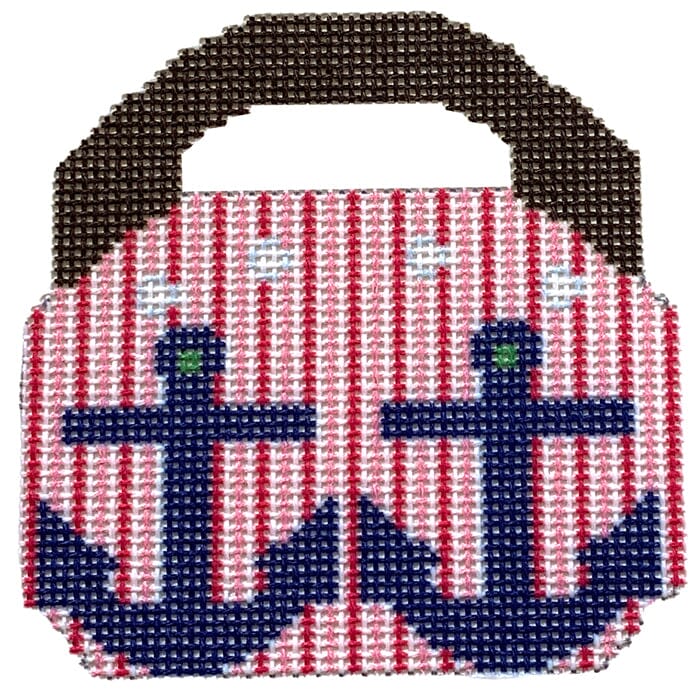 Anchors 2 Bermuda Bag Printed Canvas Two Sisters Needlepoint 
