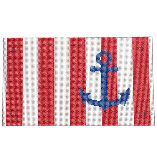 Anchor/Stripes Clutch Insert Printed Canvas Two Sisters Needlepoint 