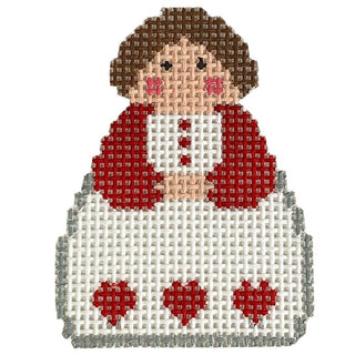Angel with Red Hearts Ornament Painted Canvas Stitch Its 

