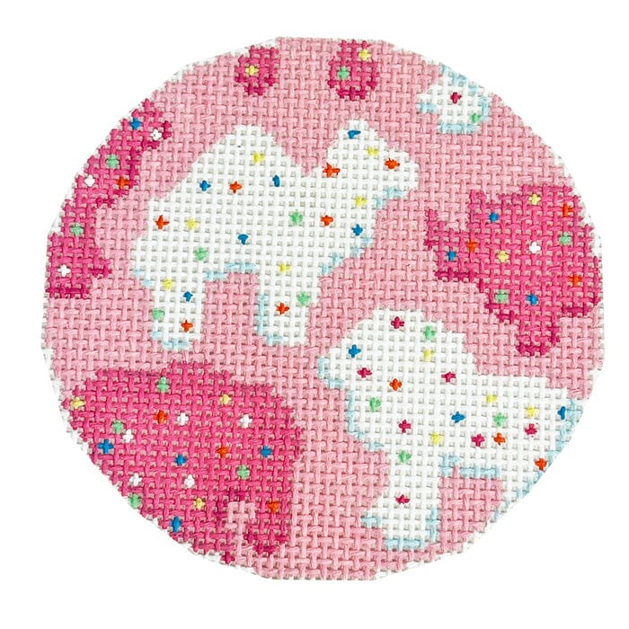 Animal Cracker Round   13 Mesh Painted Canvas The Gingham Stitchery  - 1