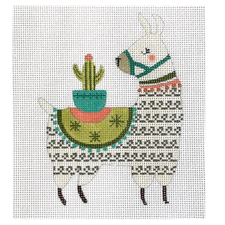 Animals: Cactus Llama Painted Canvas Painted Pony Designs 
