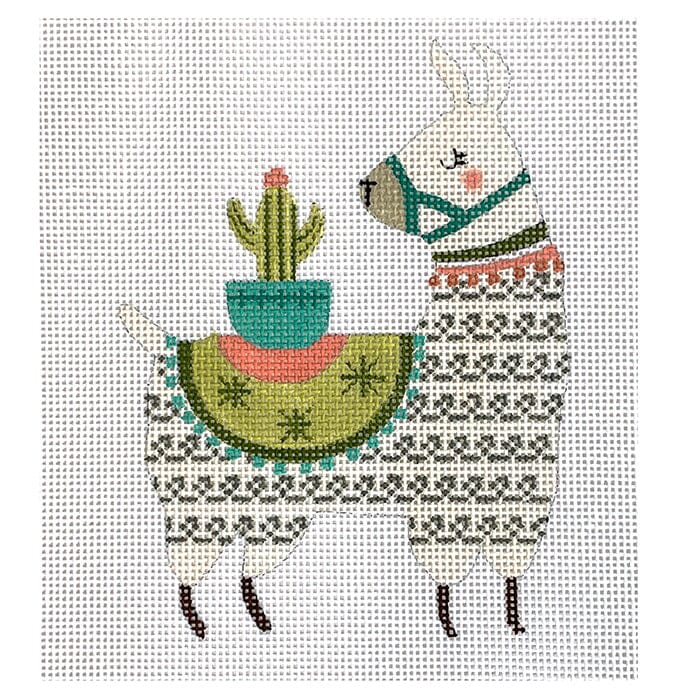 Animals: Cactus Llama Painted Canvas Painted Pony Designs  - 1