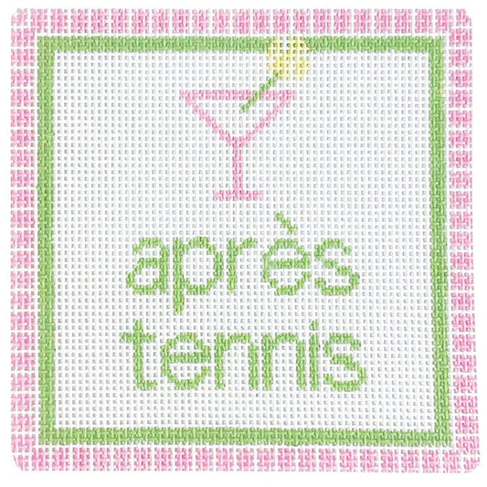 Apres Tennis Coaster Painted Canvas Atlantic Blue Canvas 