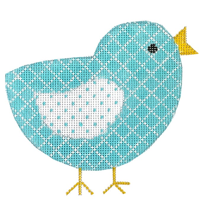 Aqua Chick w/Stitch Guide Painted Canvas Danji Designs  - 1