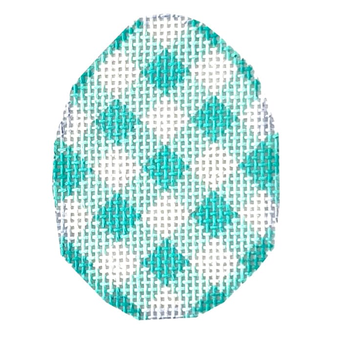 Aqua Gingham Mini Egg Painted Canvas Associated Talents 