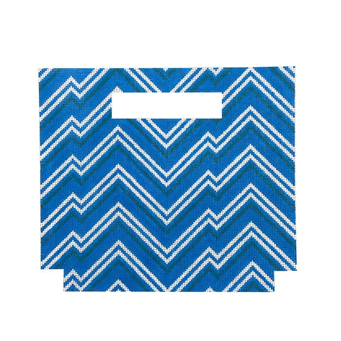 Aqua Zag Clutch Large Painted Canvas Initial K Studio  - 1