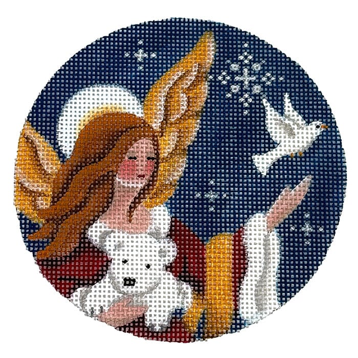 Arctic Angel Ornament Painted Canvas Rebecca Wood Designs  - 1