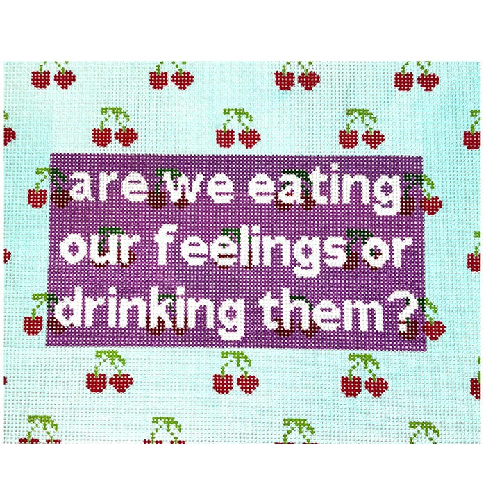 Are We Eating Our Feelings? Painted Canvas Atlantic Blue Canvas 