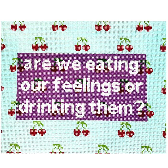 Are We Eating Our Feelings? Painted Canvas Atlantic Blue Canvas  - 1