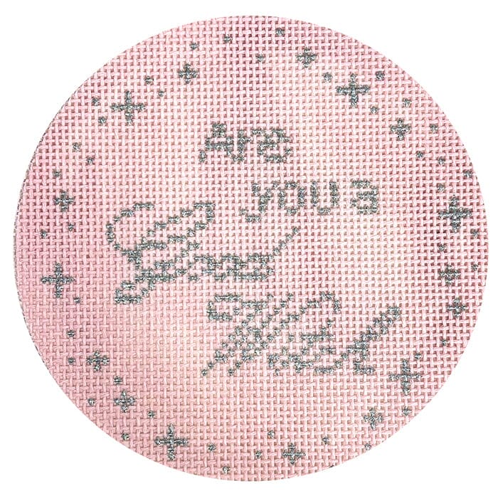 Are You a Good Witch Round Painted Canvas The Gingham Stitchery  - 1