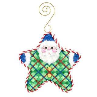 Argyle PJ Santa with Stitch Guide Painted Canvas Associated Talents 
