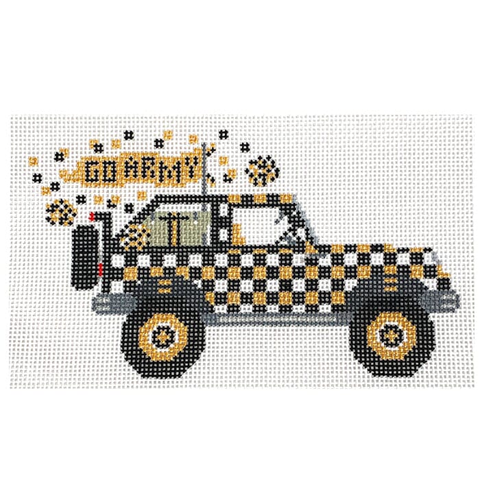 Army Jeep Painted Canvas Wipstitch Needleworks 