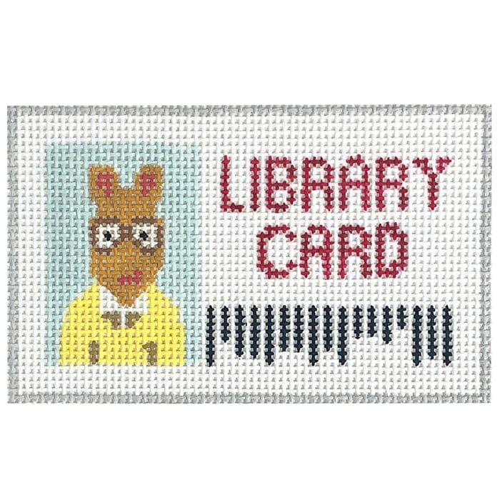 Arthur Aardvark Library Card Painted Canvas Atlantic Blue Canvas 