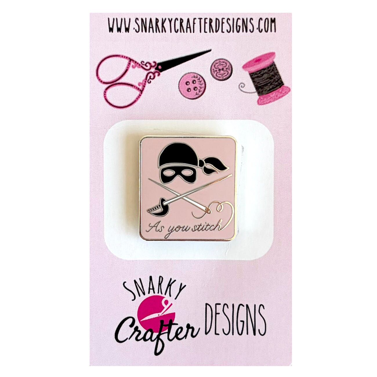 As You Stitch   PINK Needleminder Accessories Snarky Crafter Designs 
