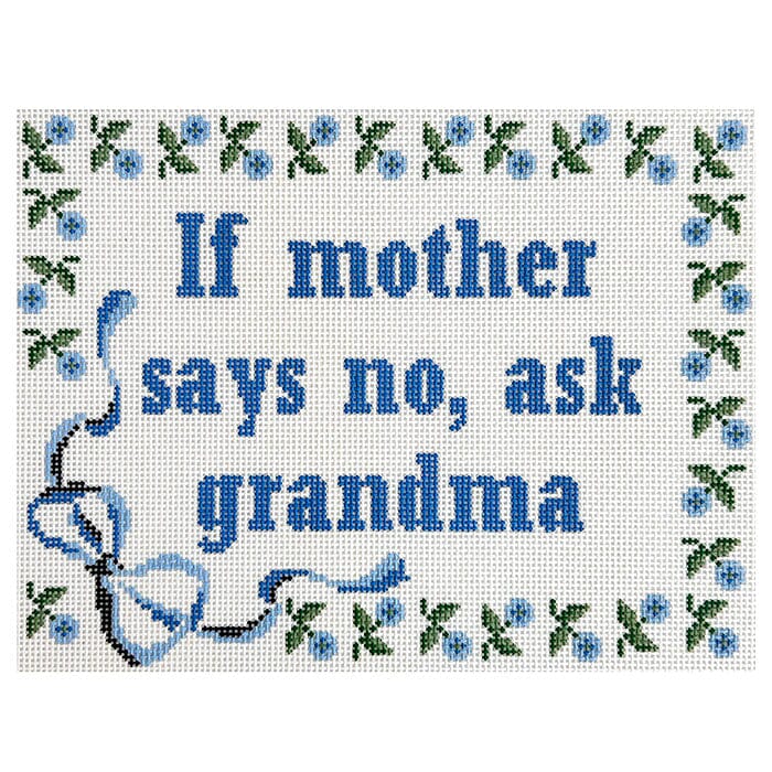 Ask Grandma Painted Canvas Atlantic Blue Canvas 