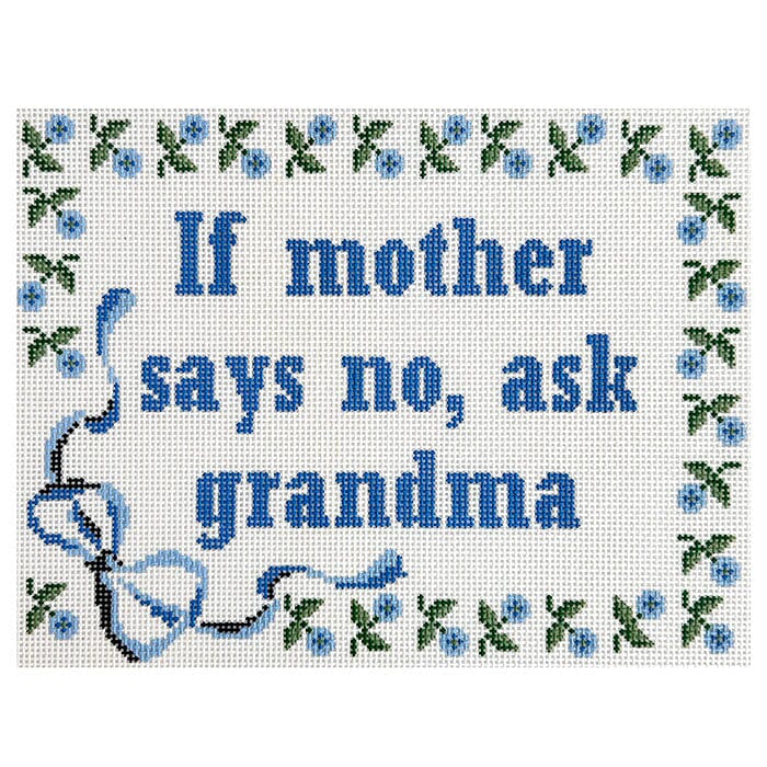 Ask Grandma Painted Canvas Atlantic Blue Canvas  - 1