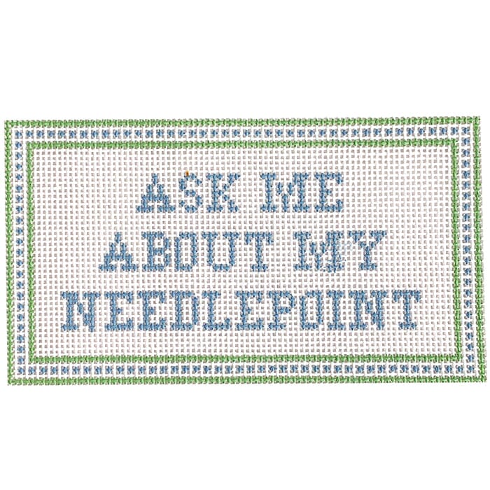 Ask Me - Dashes Printed Canvas SLS Needlepoint 