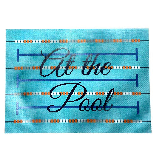 At the Pool Lanes Painted Canvas Ziggy Stitches 