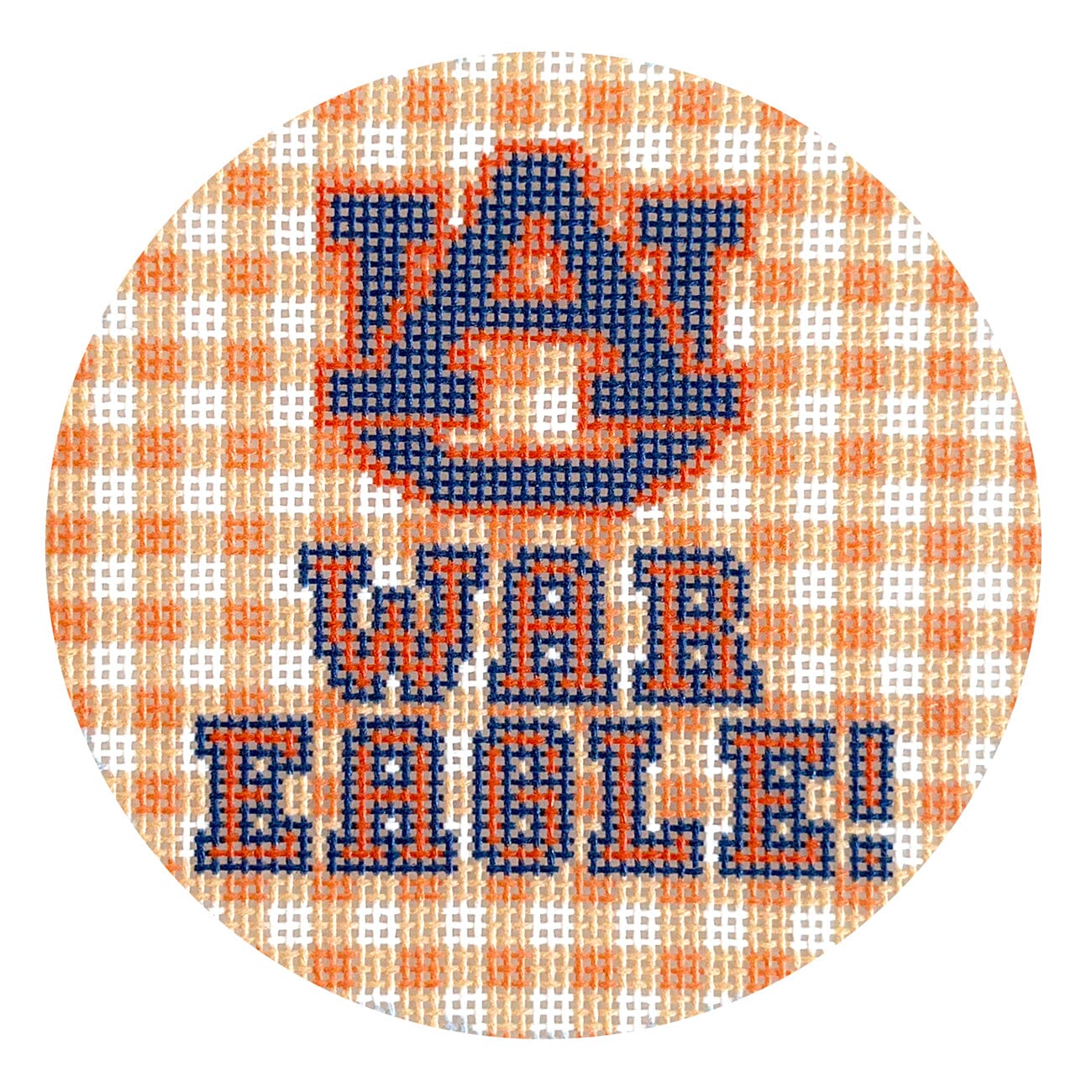 Auburn Gingham Round Painted Canvas Wipstitch Needleworks  - 1
