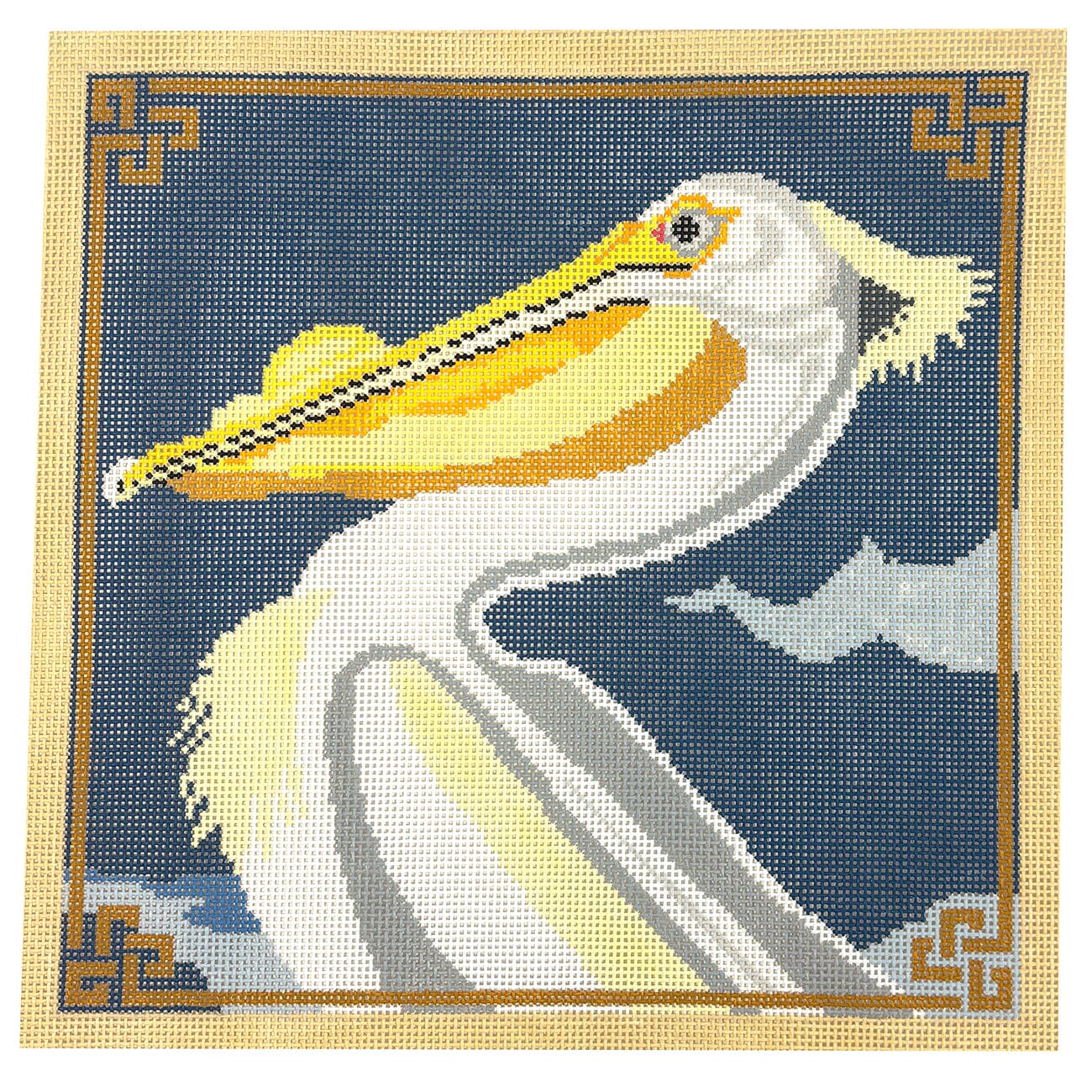 Audubon Pelican Painted Canvas Blueberry Point Canvas 

