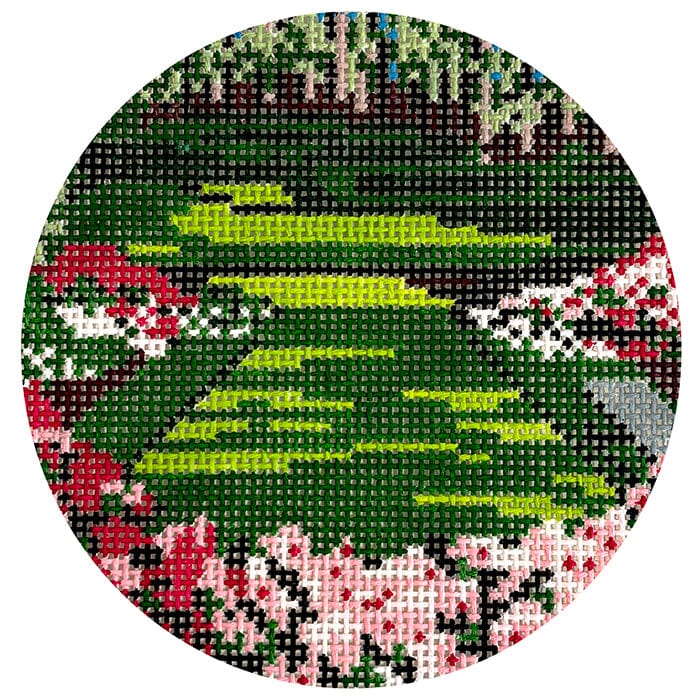 Augusta Round Painted Canvas Anne Fisher Needlepoint LLC 
