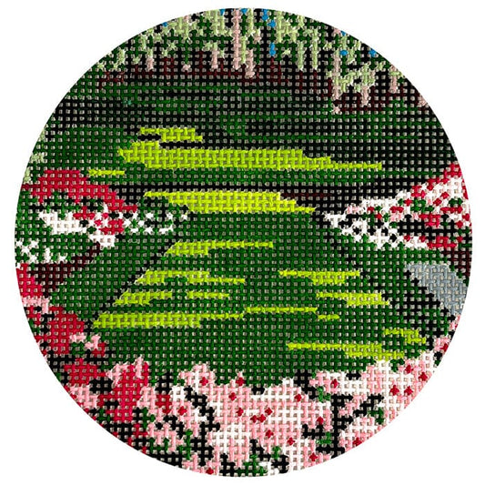 Augusta Round Painted Canvas Anne Fisher Needlepoint LLC 