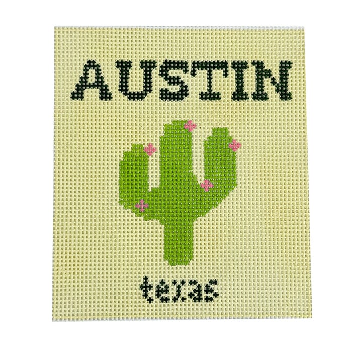 Austin Travel Book Mini Painted Canvas Atlantic Blue Canvas 