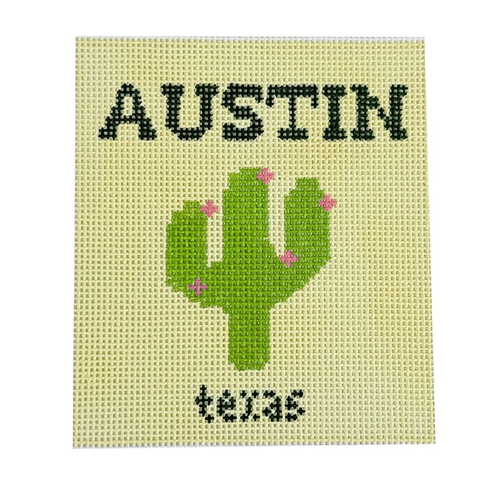 Austin Travel Book Mini Painted Canvas Atlantic Blue Canvas  - 1