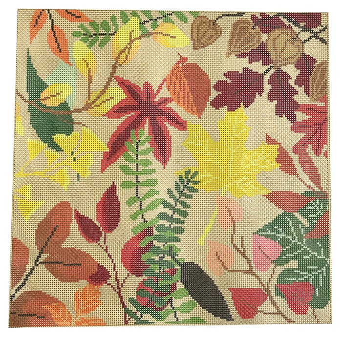 Autumn Botanical Pillow Painted Canvas Laura Love Designs  - 1