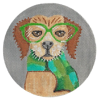 Autumn Dog Ornament Painted Canvas Purple Palm Designs 
