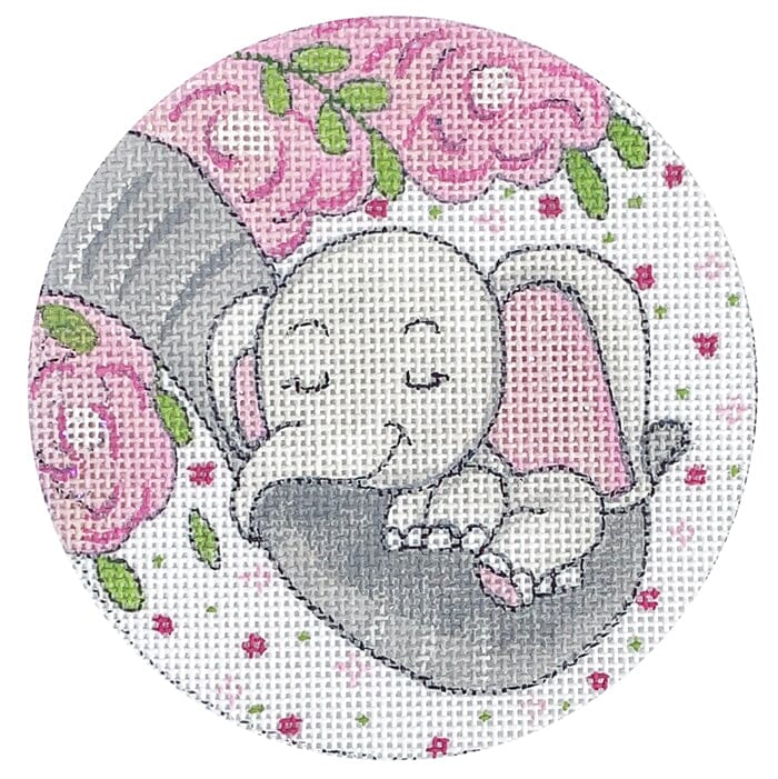 Baby Elephant with Flowers   Girl Painted Canvas Alice Peterson Company  - 1