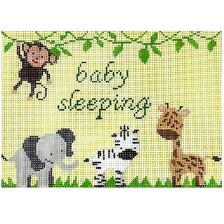 Baby Sleeping   Jungle on Yellow Painted Canvas Kristine Kingston 
