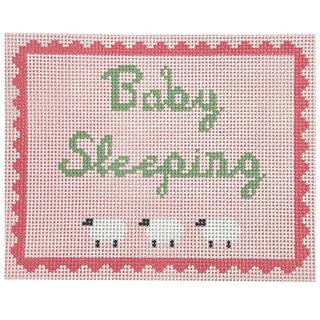 Baby Sleeping   Pink Painted Canvas Goodpoint Needlepoint 
