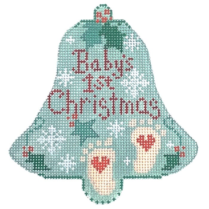 Baby's First Christmas Bell Painted Canvas Danji Designs  - 1