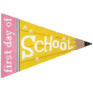 Back to School Pencil   First Day Painted Canvas Atlantic Blue Canvas 
